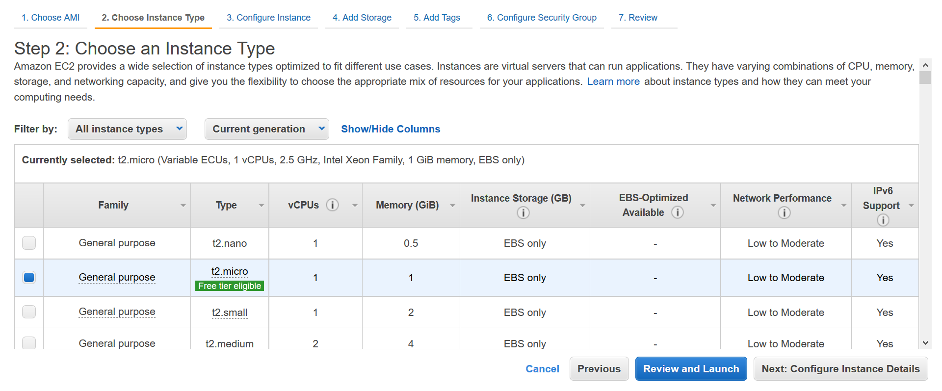 EC2 server selection