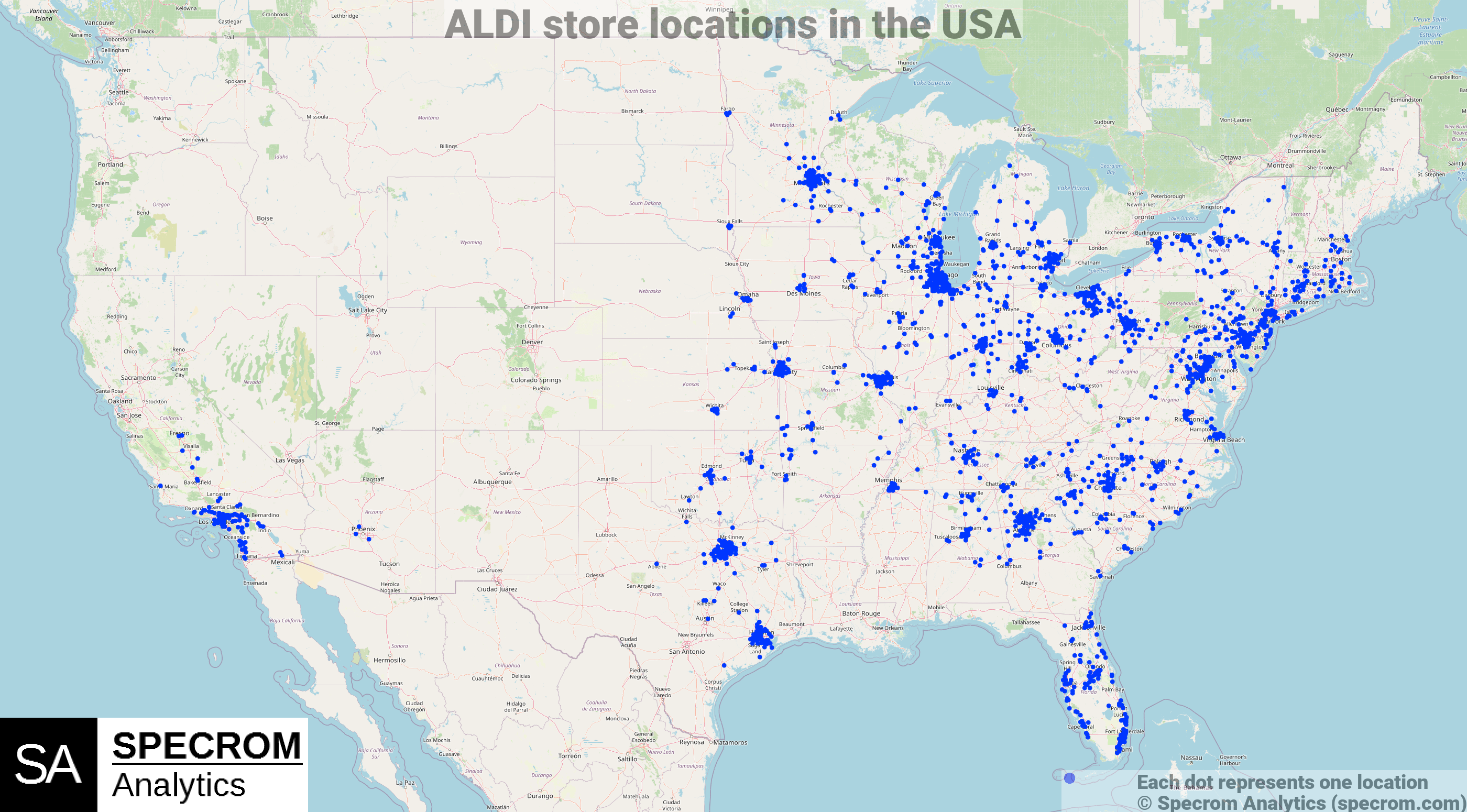 ALDI store locations in the USA