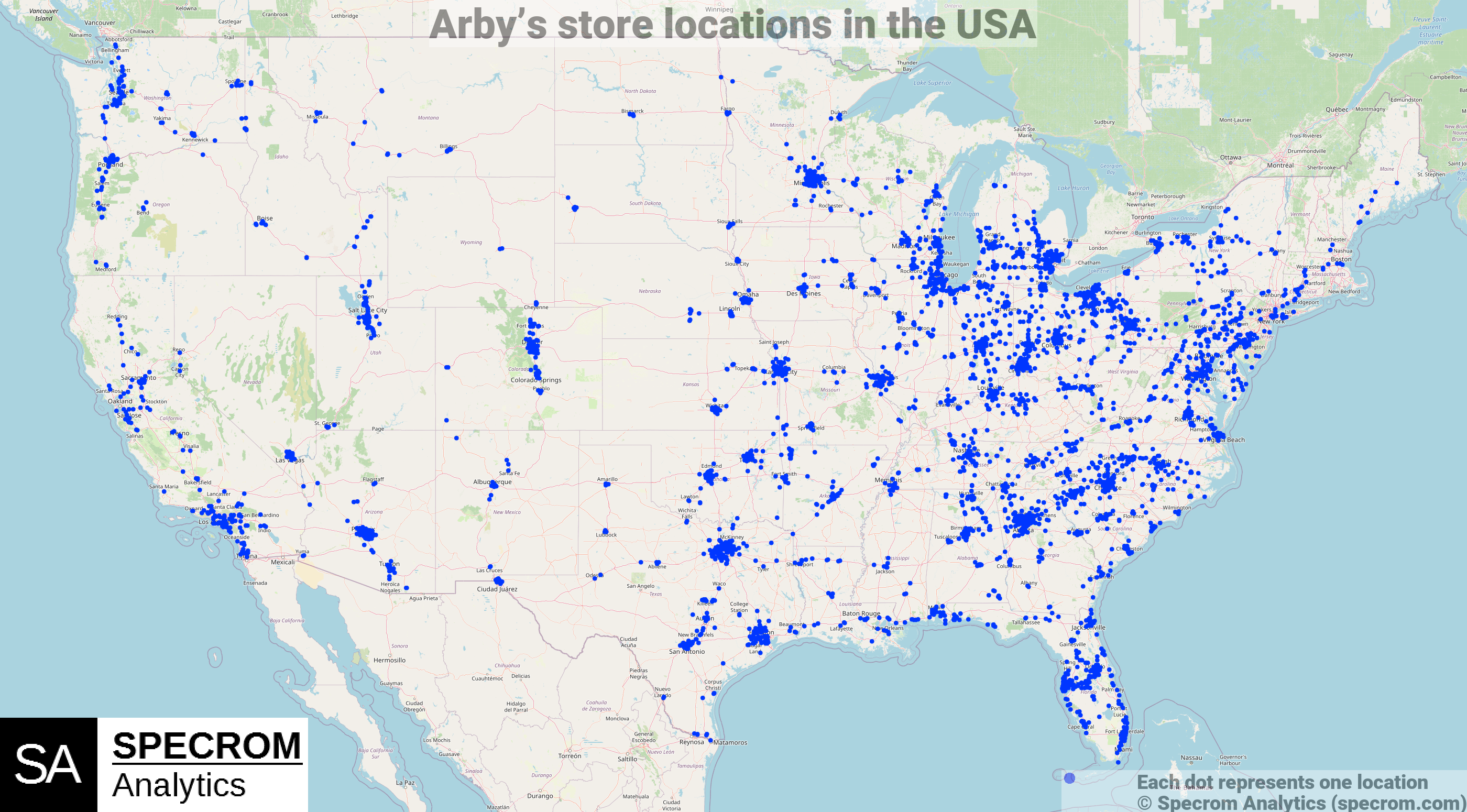 Arby's store locations in the USA