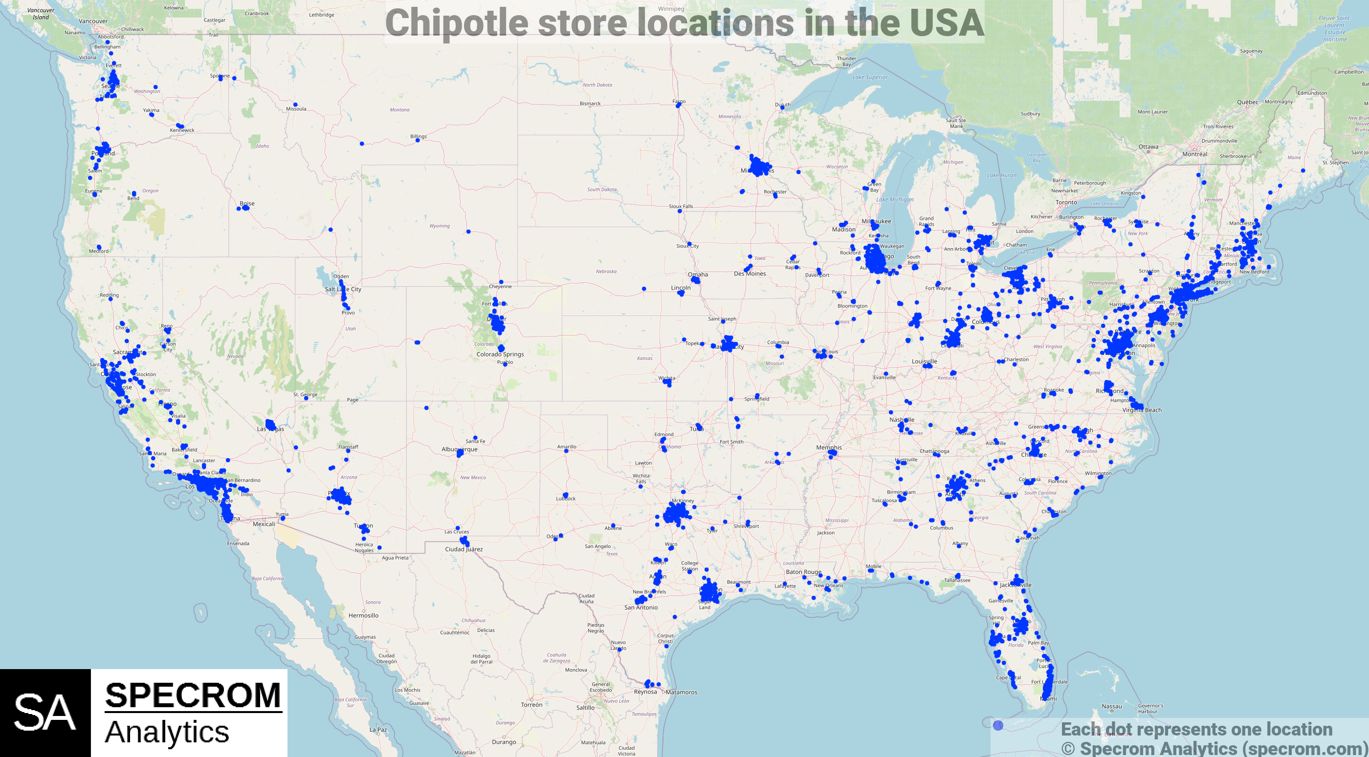 Chipotle store locations in the USA