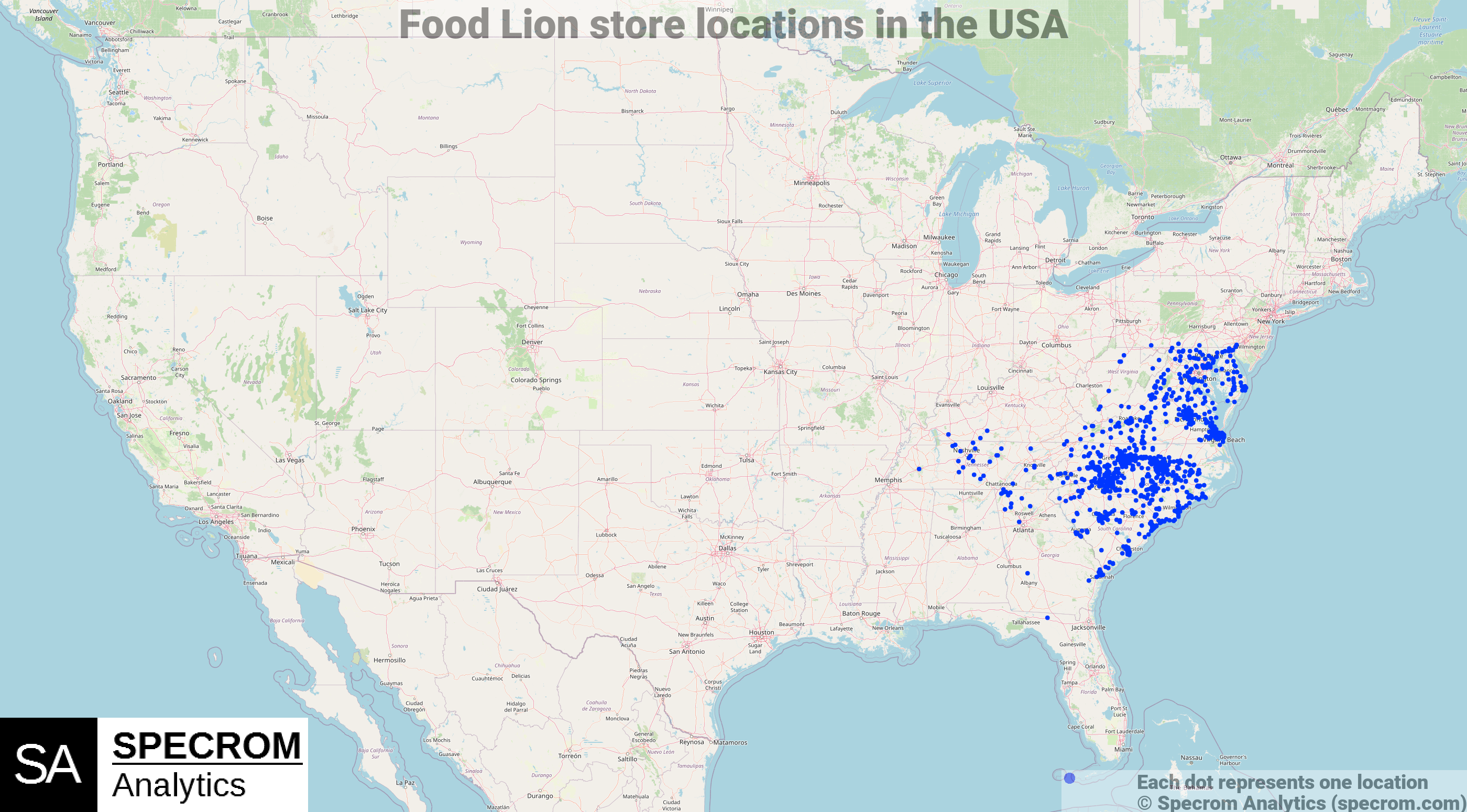 Food Lion store locations in the USA