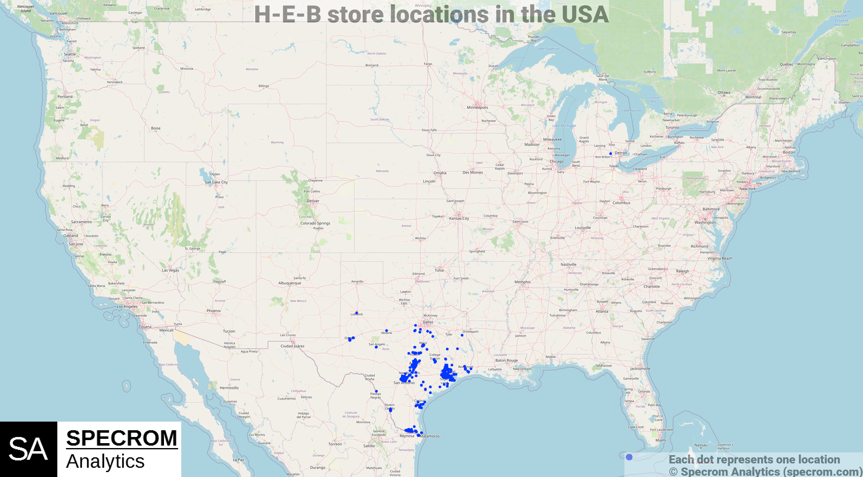 H-E-B store locations in the USA