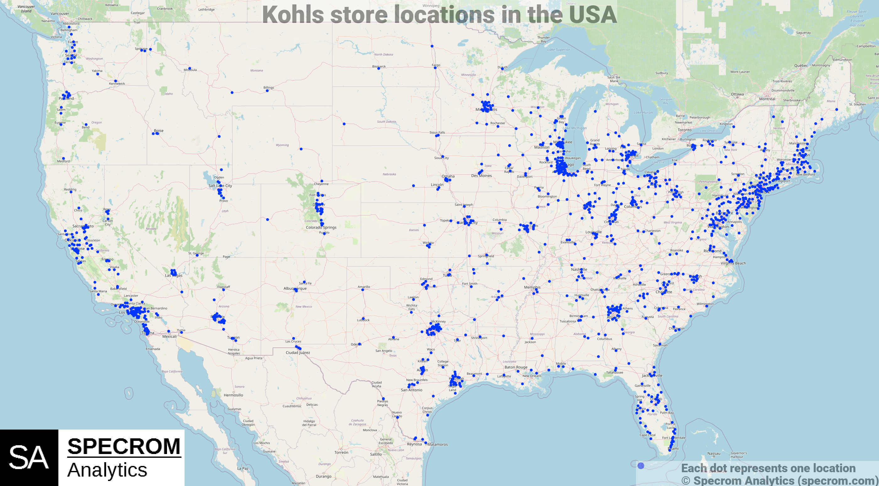 Kohls store locations in the USA