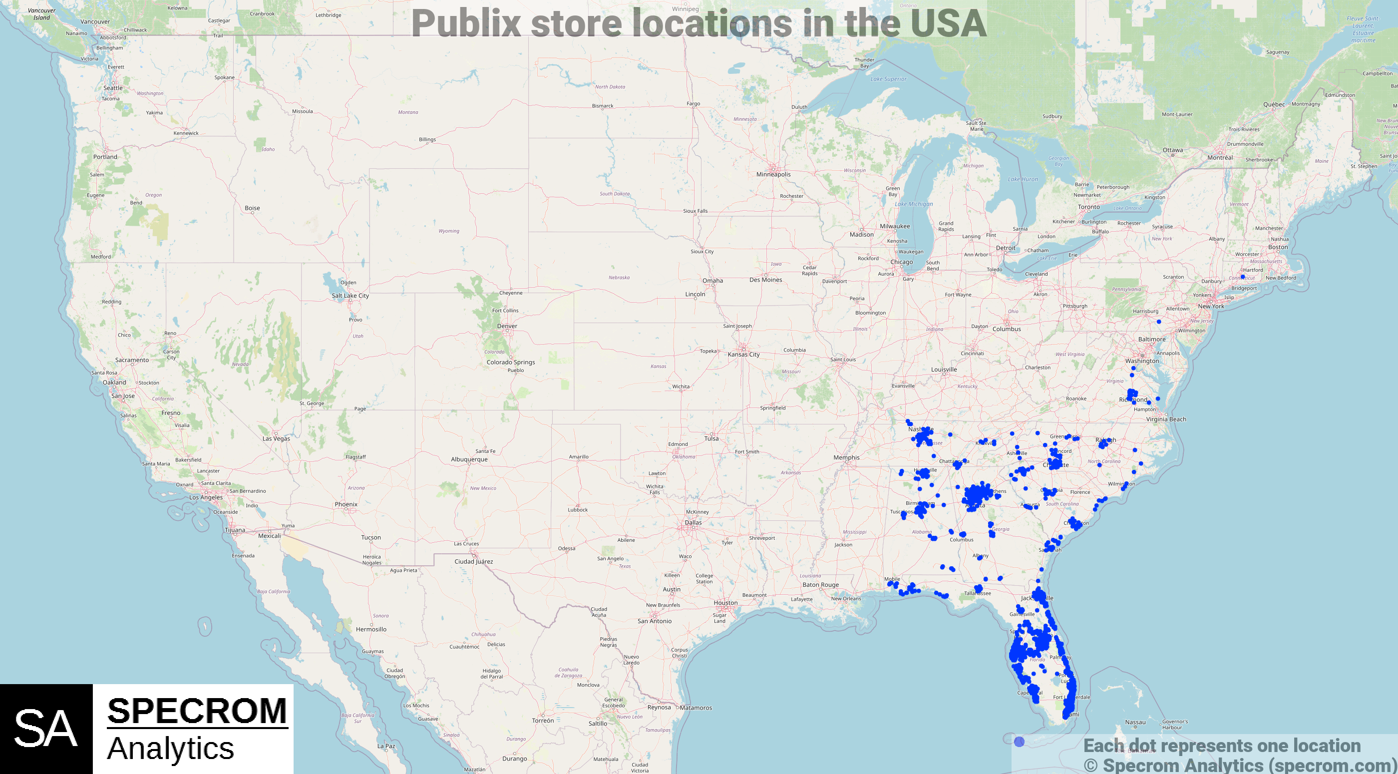 Publix store locations in the USA