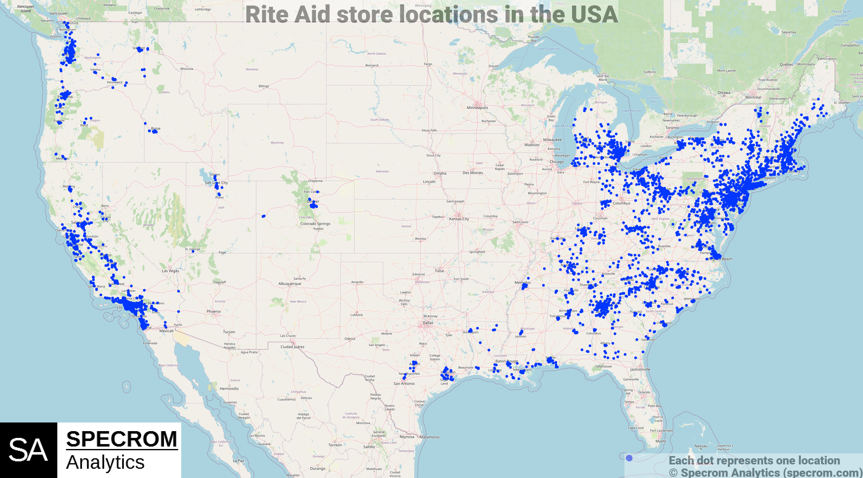 Rite Aid store locations in the USA
