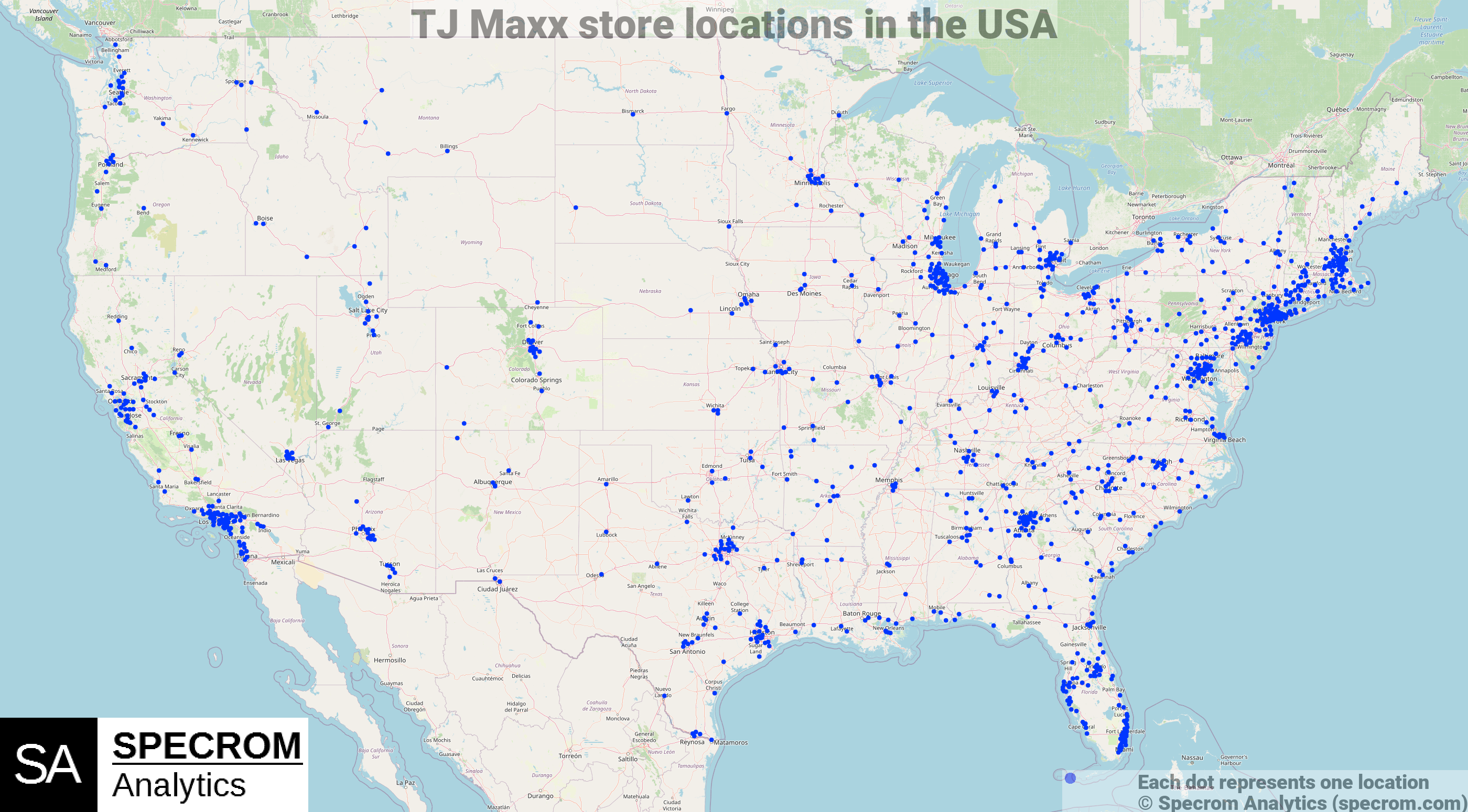 TJ Maxx store locations in the USA